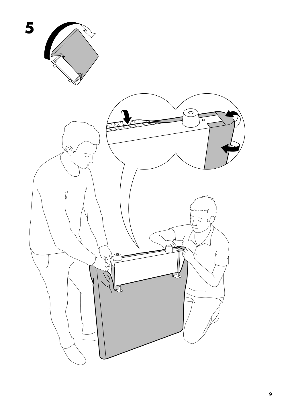 Assembly instructions for IKEA Vallentuna cover for armrest kelinge anthracite | Page 9 - IKEA VALLENTUNA cover for armrest 604.877.05