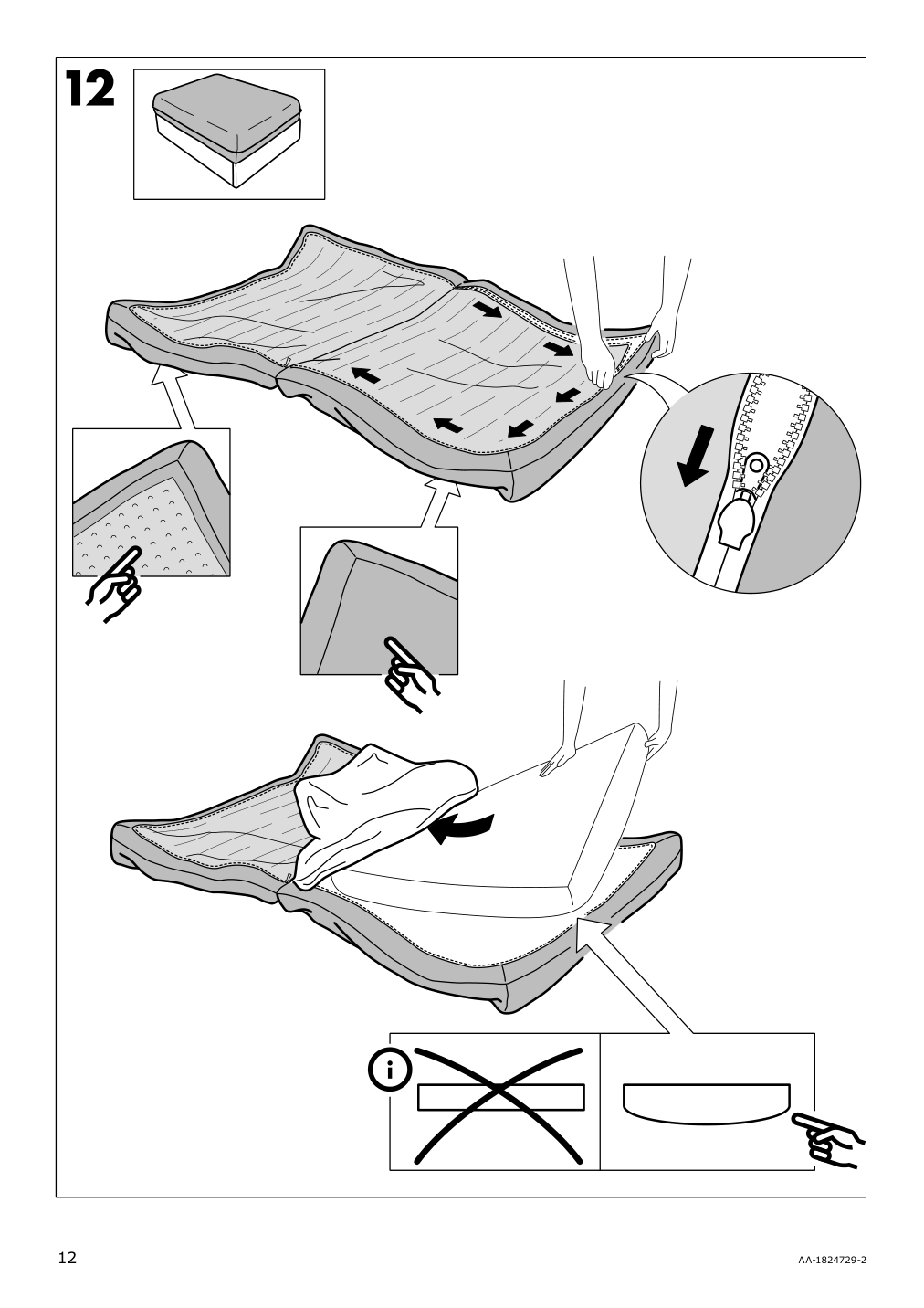 Assembly instructions for IKEA Vallentuna cover for sleeper module hillared beige | Page 12 - IKEA VALLENTUNA cover for sleeper module 304.874.10