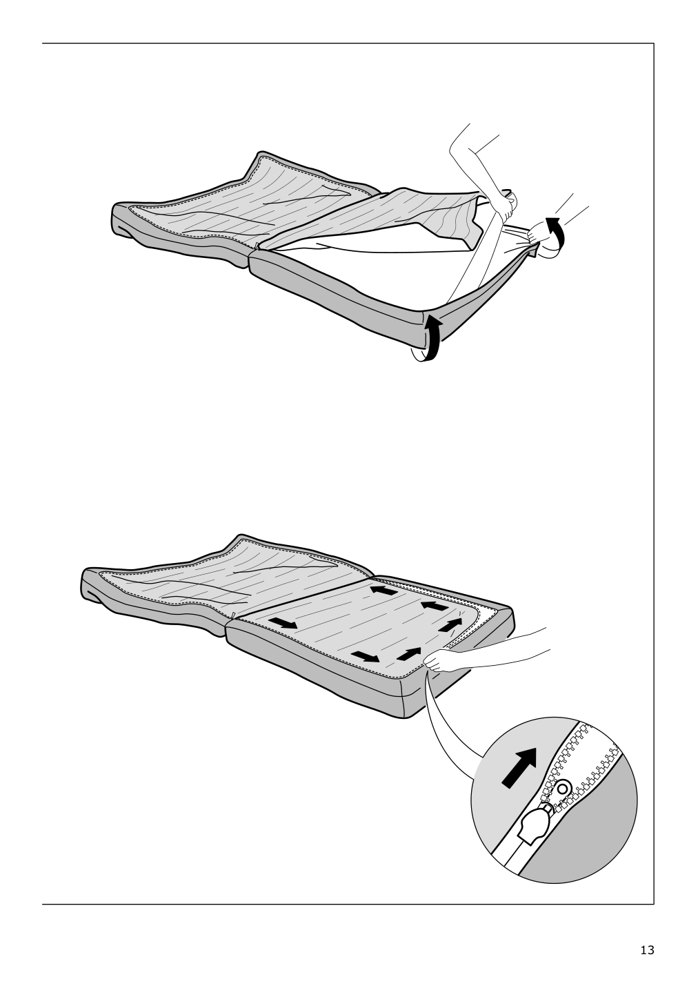 Assembly instructions for IKEA Vallentuna cover for sleeper module hillared beige | Page 13 - IKEA VALLENTUNA cover for sleeper module 304.874.10