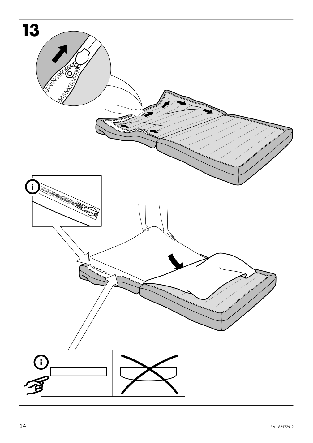 Assembly instructions for IKEA Vallentuna cover for sleeper module hillared beige | Page 14 - IKEA VALLENTUNA cover for sleeper module 304.874.10