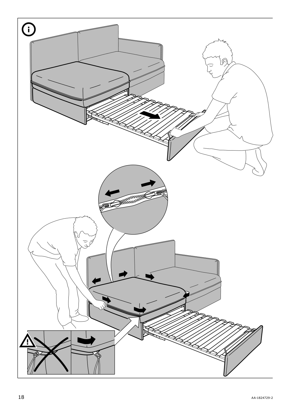 Assembly instructions for IKEA Vallentuna cover for sleeper module hillared beige | Page 18 - IKEA VALLENTUNA cover for sleeper module 304.874.10