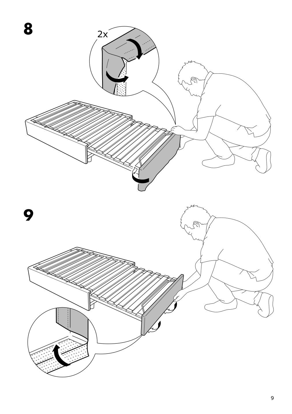 Assembly instructions for IKEA Vallentuna cover for sleeper module hillared beige | Page 9 - IKEA VALLENTUNA cover for sleeper module 304.874.10