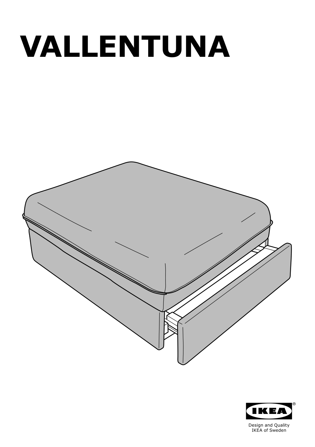 Assembly instructions for IKEA Vallentuna cover for sleeper module hillared dark gray | Page 1 - IKEA VALLENTUNA cover for sleeper module 304.998.23