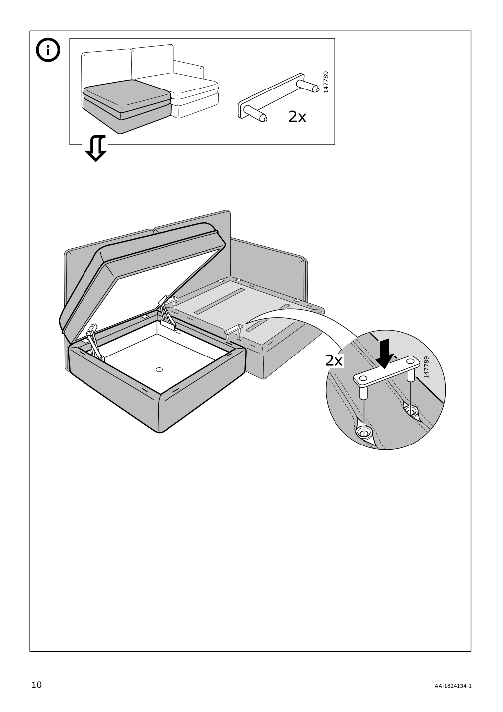 Assembly instructions for IKEA Vallentuna storage seat section cover funnarp black beige | Page 10 - IKEA VALLENTUNA storage seat section cover 103.297.56