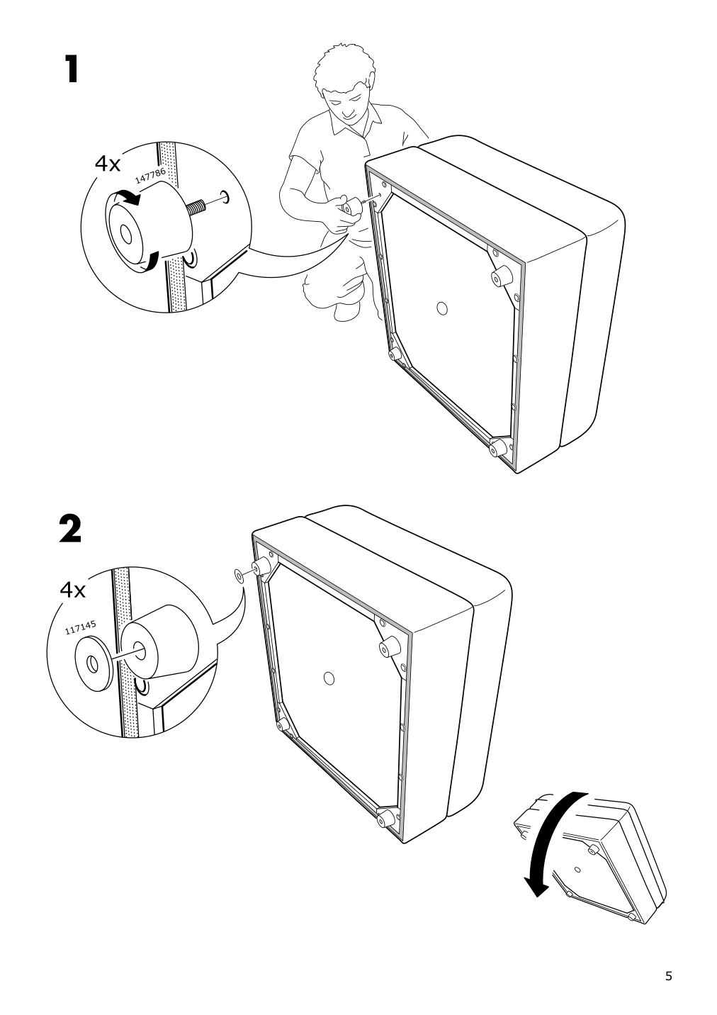 Assembly instructions for IKEA Vallentuna storage seat section cover funnarp black beige | Page 5 - IKEA VALLENTUNA storage seat section cover 103.297.56