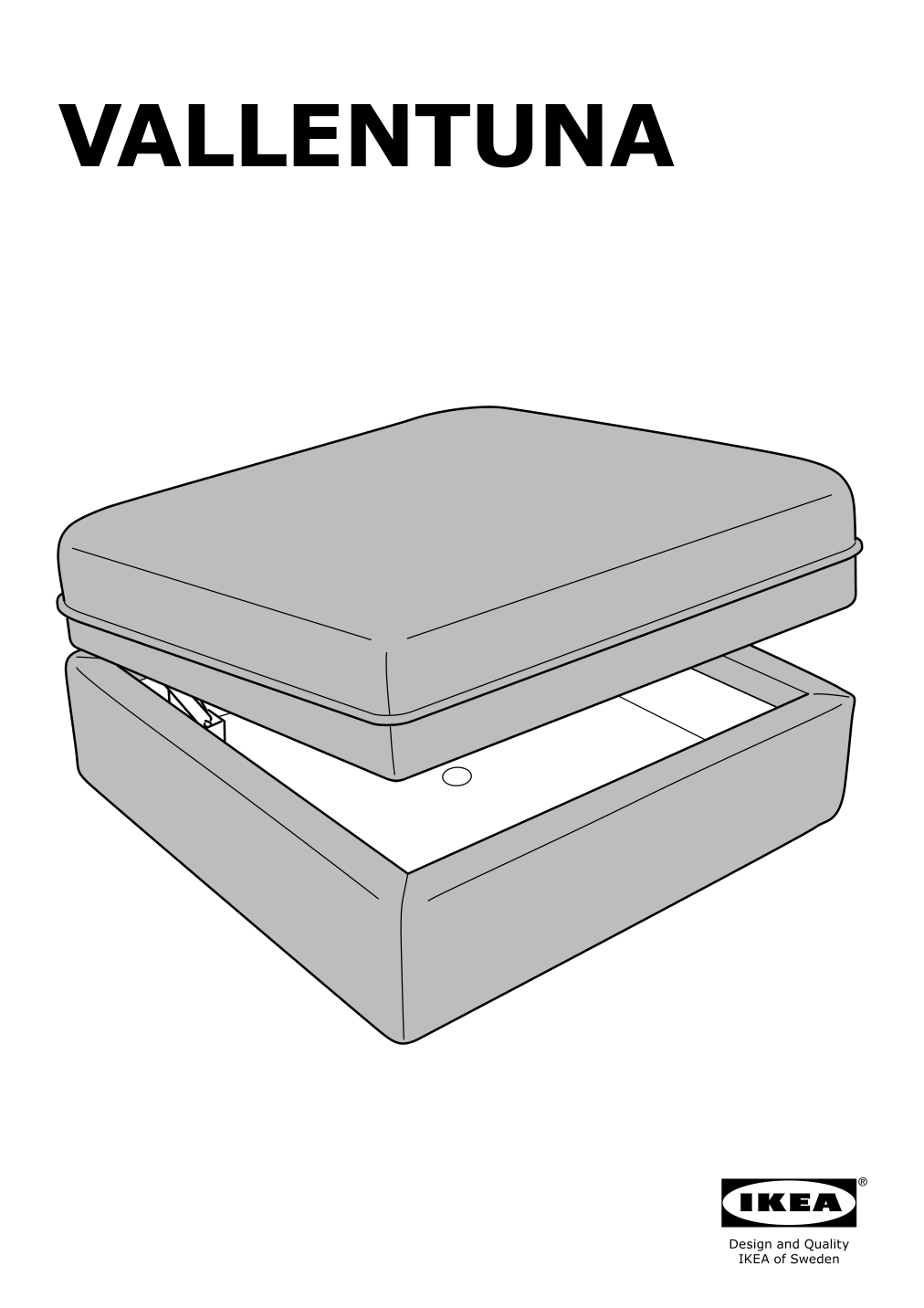 Assembly instructions for IKEA Vallentuna storage seat section cover kelinge anthracite | Page 1 - IKEA VALLENTUNA storage seat section cover 704.876.96