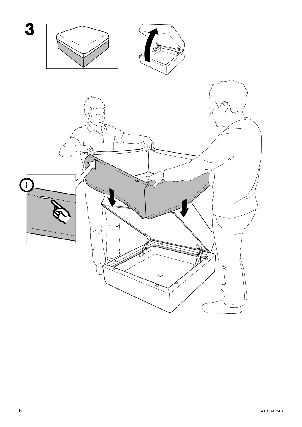 Assembly instructions for IKEA Vallentuna storage seat section cover kelinge anthracite | Page 6 - IKEA VALLENTUNA storage seat section cover 704.876.96