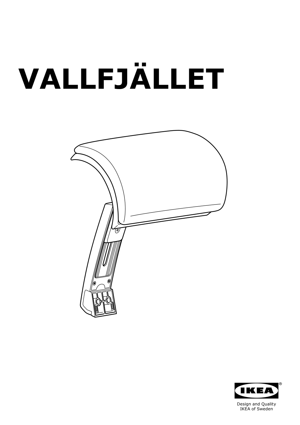 Assembly instructions for IKEA Vallfjaellet headrest gunnared gray | Page 1 - IKEA VALLFJÄLLET office chair with arm/headrest 595.051.78