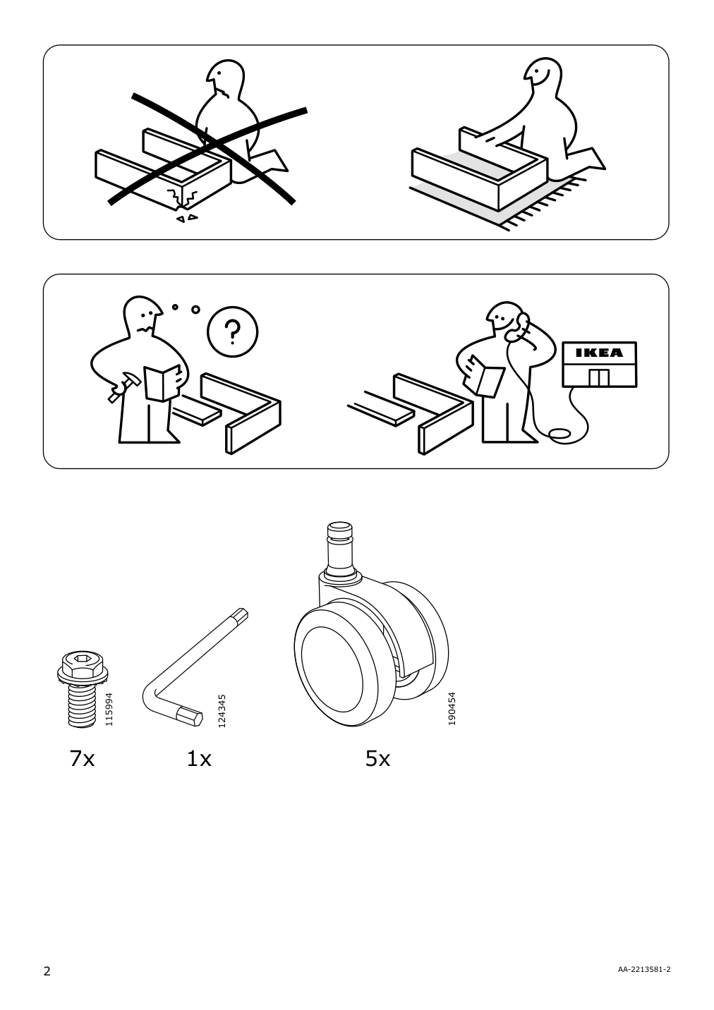 Assembly instructions for IKEA Vallfjaellet office chair gunnared gray | Page 2 - IKEA VALLFJÄLLET office chair with armrests 395.051.79