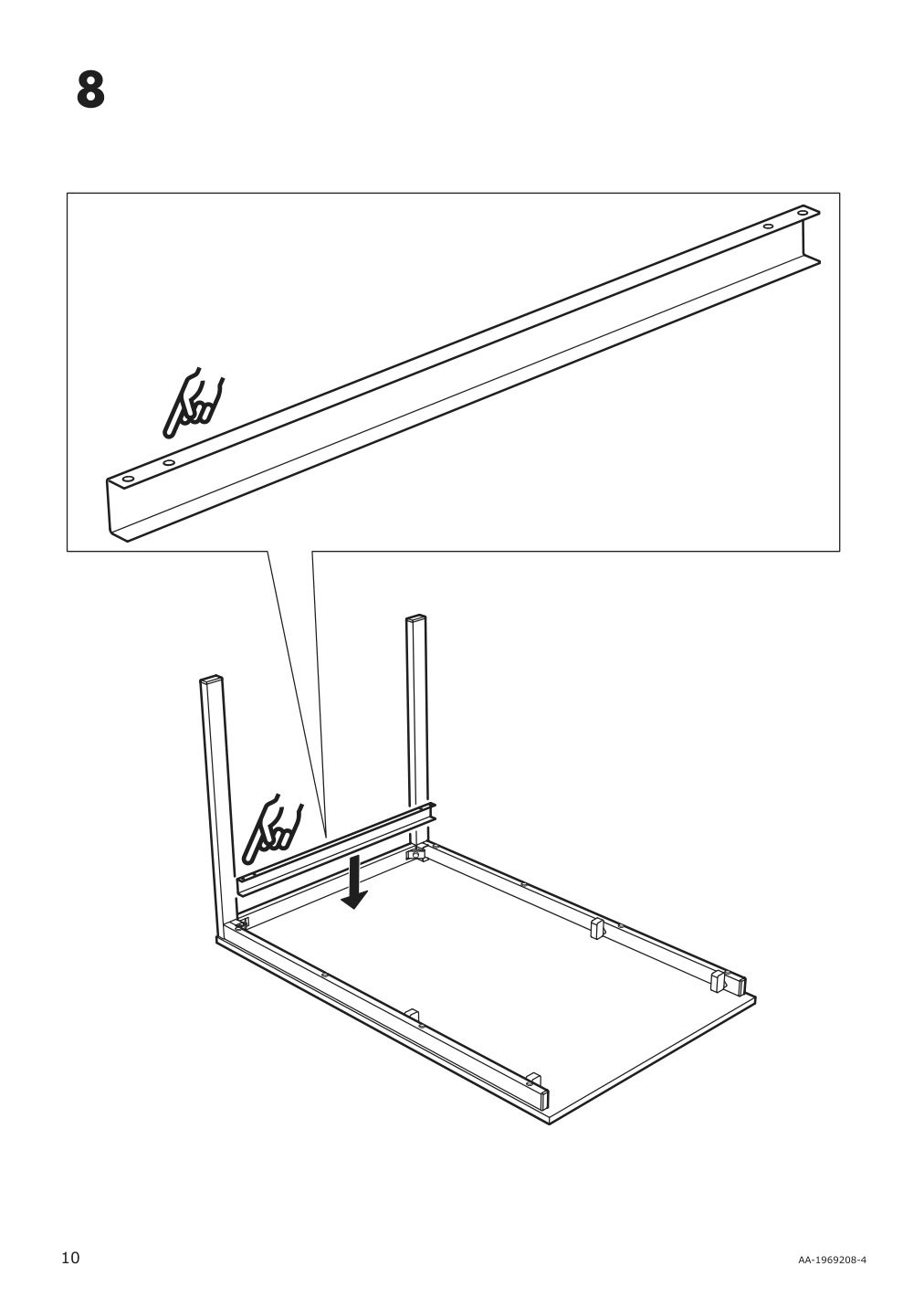 Assembly instructions for IKEA Vangsta extendable table white | Page 10 - IKEA VANGSTA / JANINGE table and 4 chairs 194.830.41