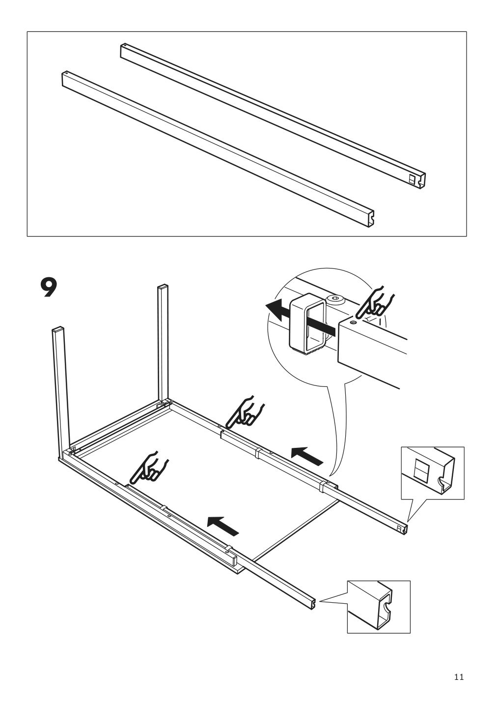 Assembly instructions for IKEA Vangsta extendable table white | Page 11 - IKEA VANGSTA / JANINGE table and 4 chairs 194.830.41