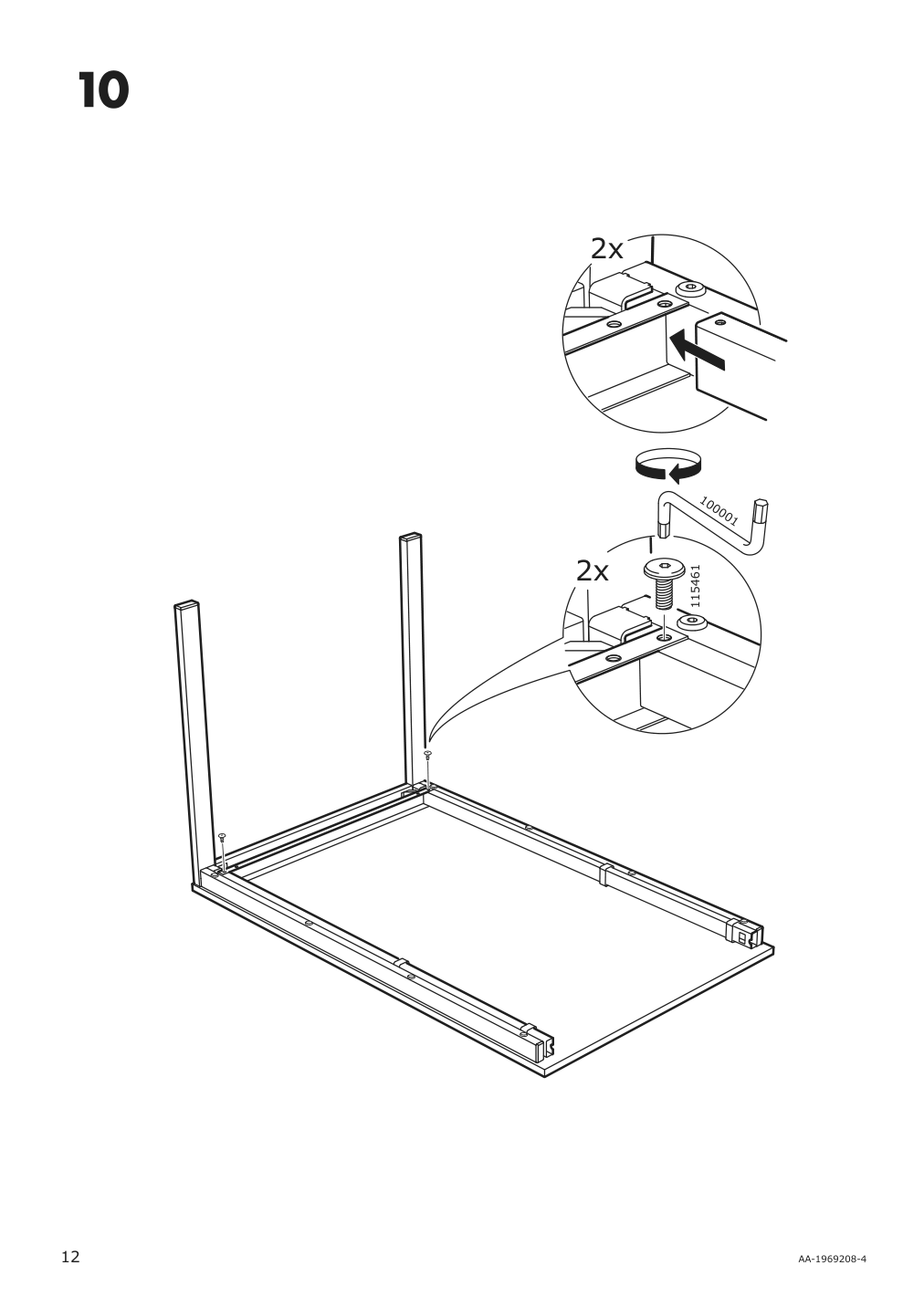 Assembly instructions for IKEA Vangsta extendable table white | Page 12 - IKEA VANGSTA / JANINGE table and 4 chairs 194.830.41