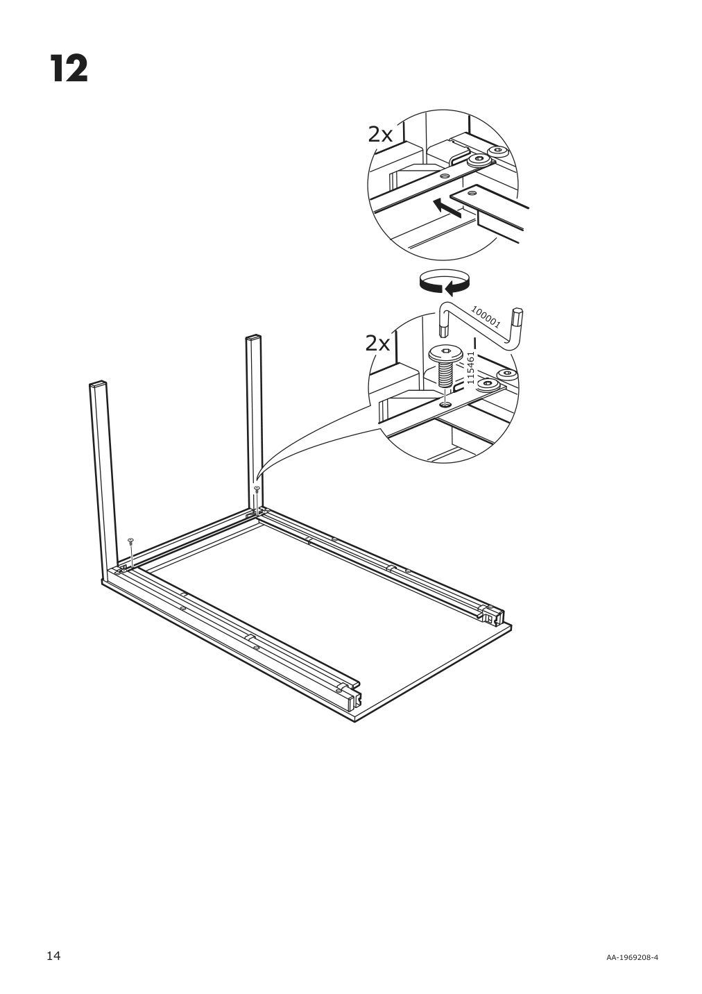 Assembly instructions for IKEA Vangsta extendable table white | Page 14 - IKEA VANGSTA / JANINGE table and 4 chairs 194.830.41