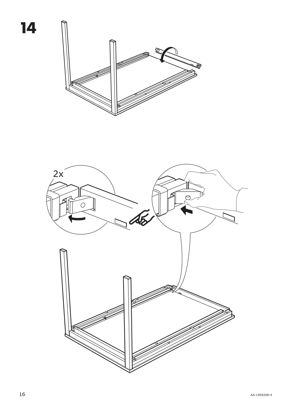 Assembly instructions for IKEA Vangsta extendable table white | Page 16 - IKEA VANGSTA / JANINGE table and 4 chairs 194.830.41