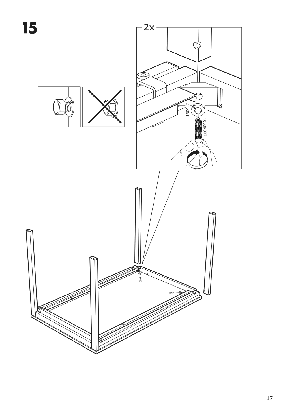 Assembly instructions for IKEA Vangsta extendable table white | Page 17 - IKEA VANGSTA / JANINGE table and 4 chairs 194.830.41