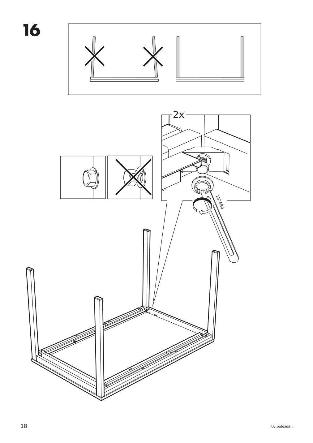 Assembly instructions for IKEA Vangsta extendable table white | Page 18 - IKEA VANGSTA / JANINGE table and 4 chairs 194.830.41