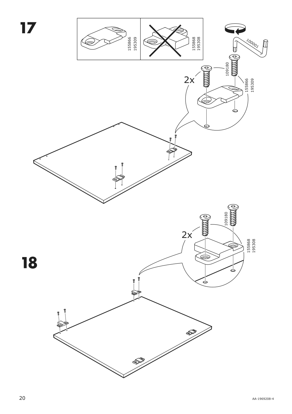 Assembly instructions for IKEA Vangsta extendable table white | Page 20 - IKEA VANGSTA / JANINGE table and 4 chairs 194.830.41