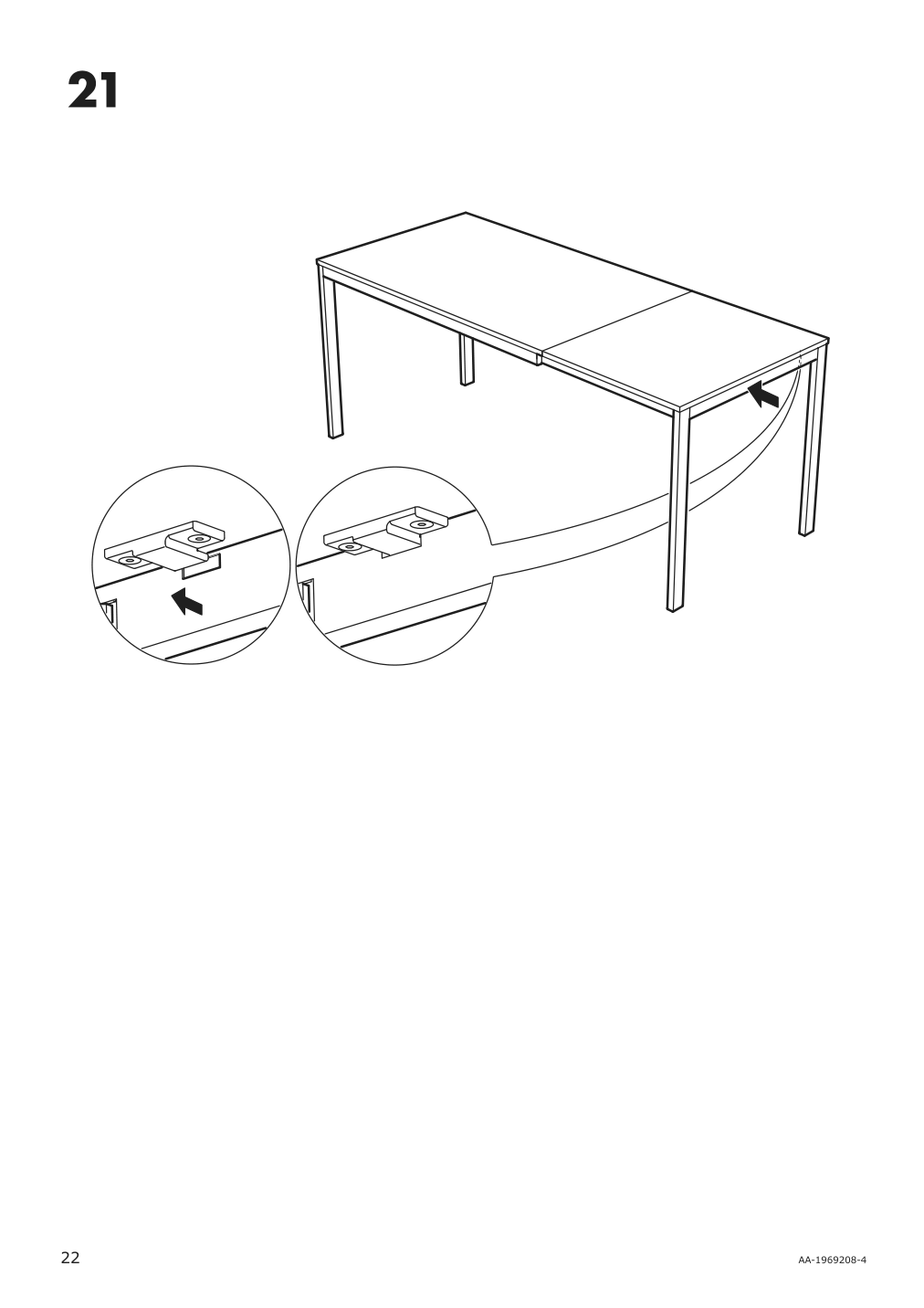 Assembly instructions for IKEA Vangsta extendable table white | Page 22 - IKEA VANGSTA / JANINGE table and 4 chairs 194.830.41