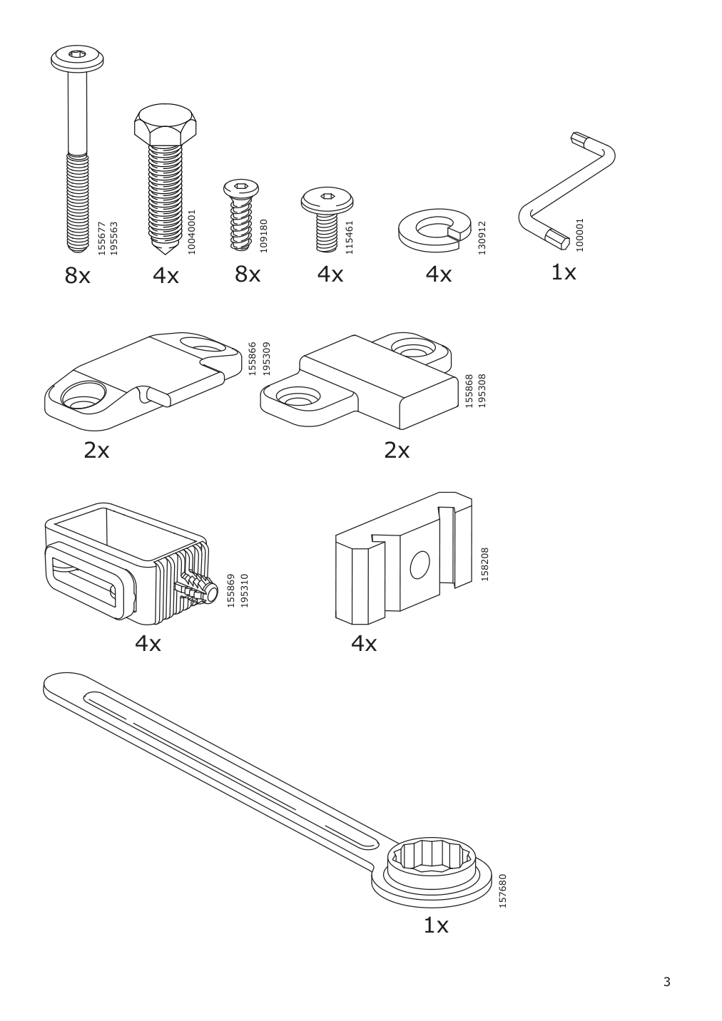 Assembly instructions for IKEA Vangsta extendable table white | Page 3 - IKEA VANGSTA / JANINGE table and 4 chairs 194.830.41