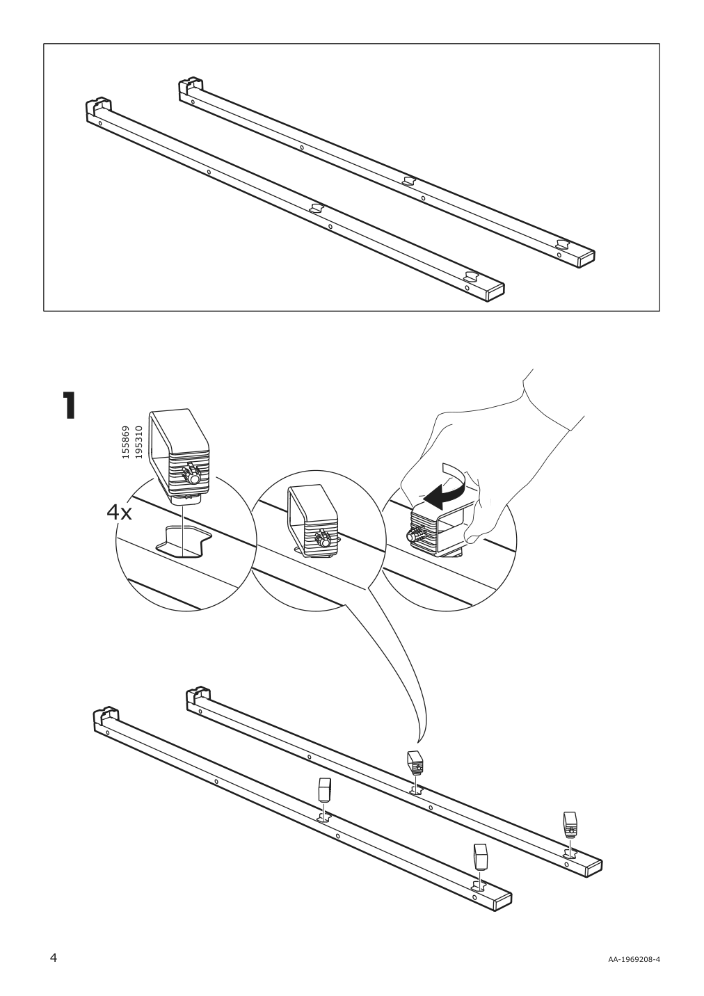 Assembly instructions for IKEA Vangsta extendable table white | Page 4 - IKEA VANGSTA / JANINGE table and 4 chairs 194.830.41