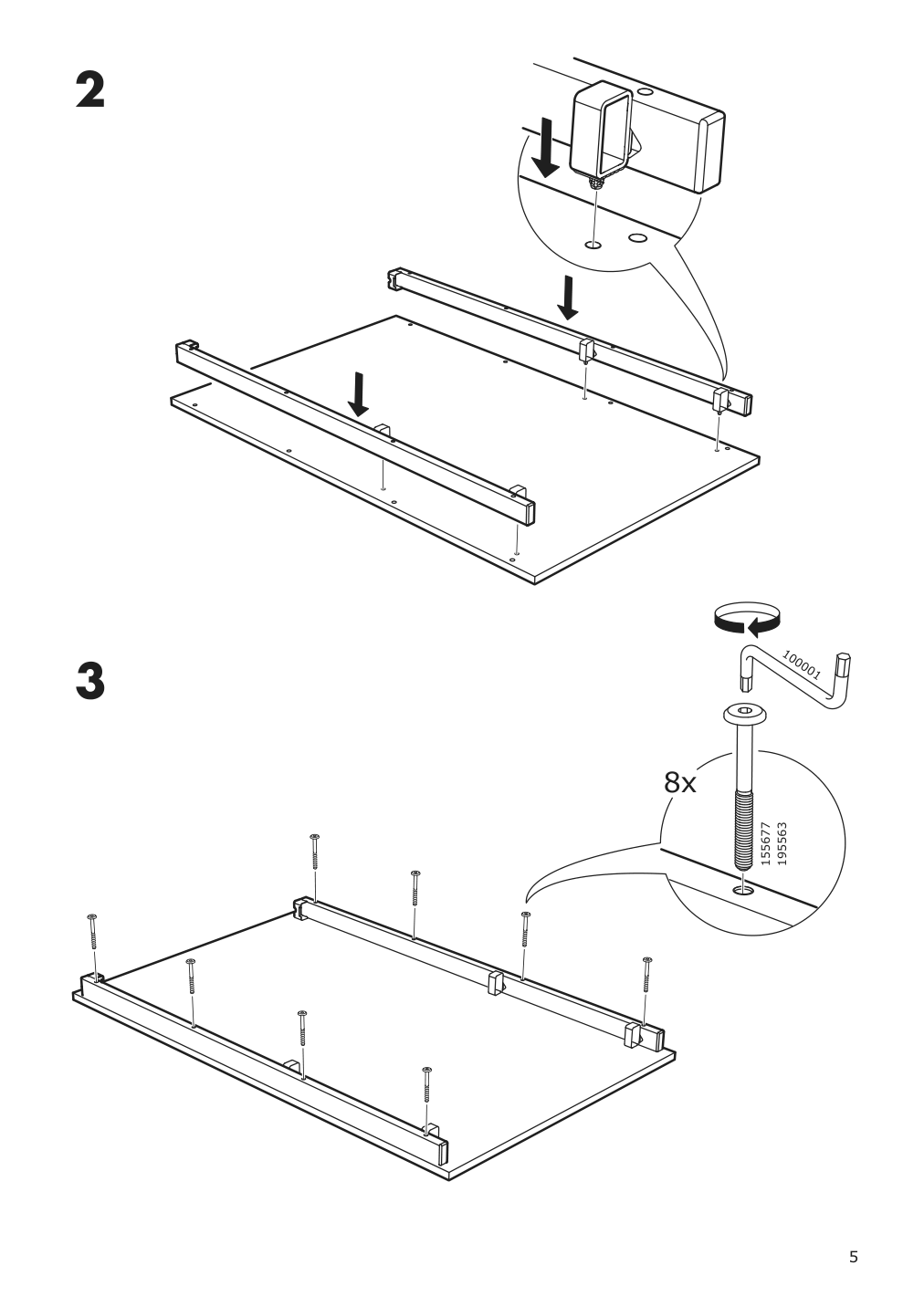 Assembly instructions for IKEA Vangsta extendable table white | Page 5 - IKEA VANGSTA / JANINGE table and 4 chairs 194.830.41