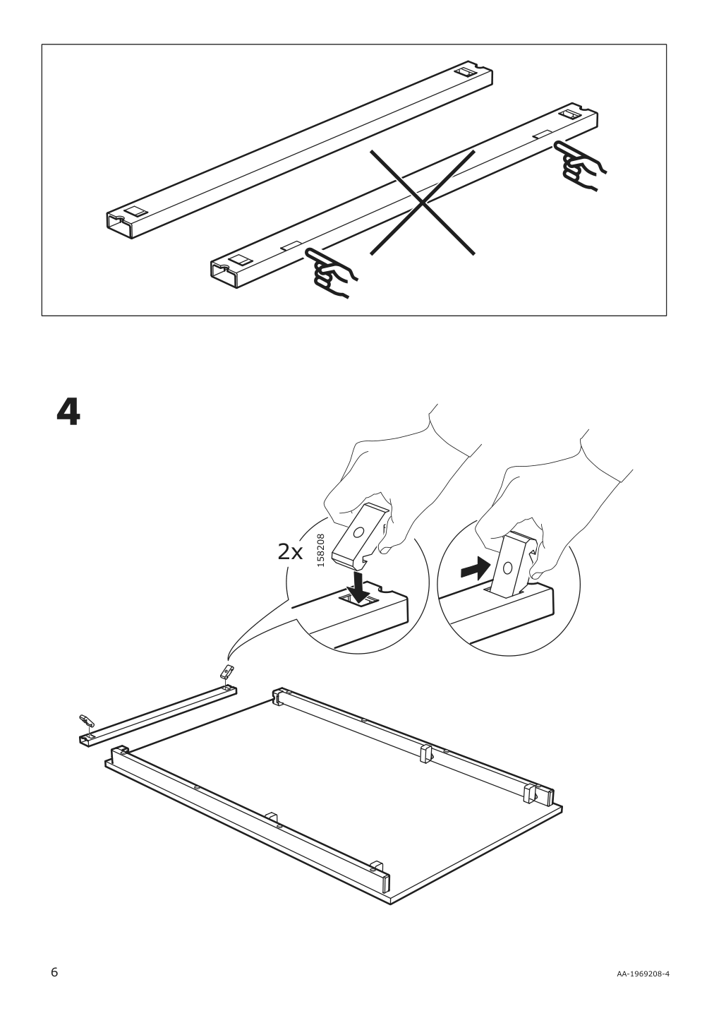 Assembly instructions for IKEA Vangsta extendable table white | Page 6 - IKEA VANGSTA / JANINGE table and 4 chairs 194.830.41