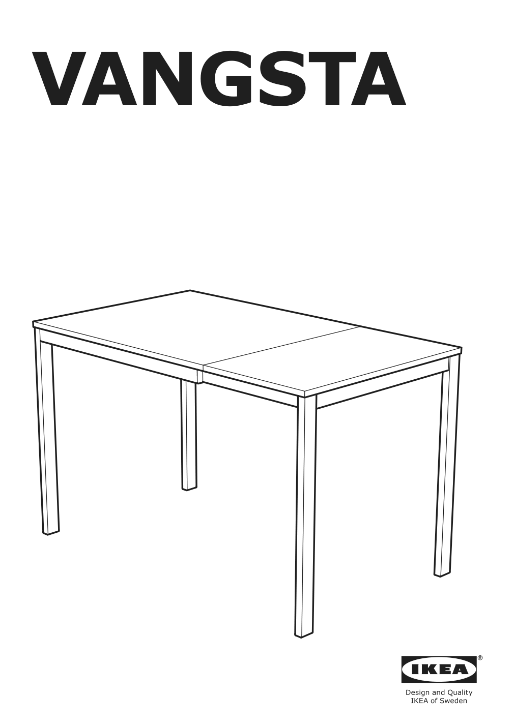 Assembly instructions for IKEA Vangsta extendable table white | Page 1 - IKEA VANGSTA / JANINGE table and 2 chairs 592.212.12