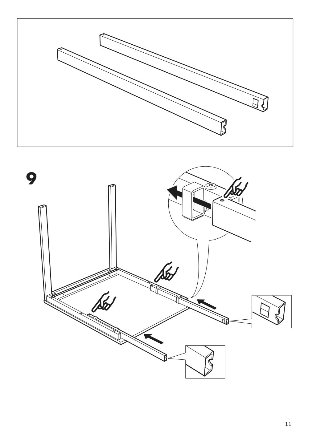 Assembly instructions for IKEA Vangsta extendable table white | Page 11 - IKEA VANGSTA extendable table 003.751.26