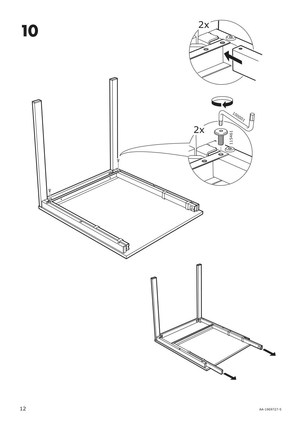 Assembly instructions for IKEA Vangsta extendable table white | Page 12 - IKEA VANGSTA / JANINGE table and 2 chairs 592.212.12