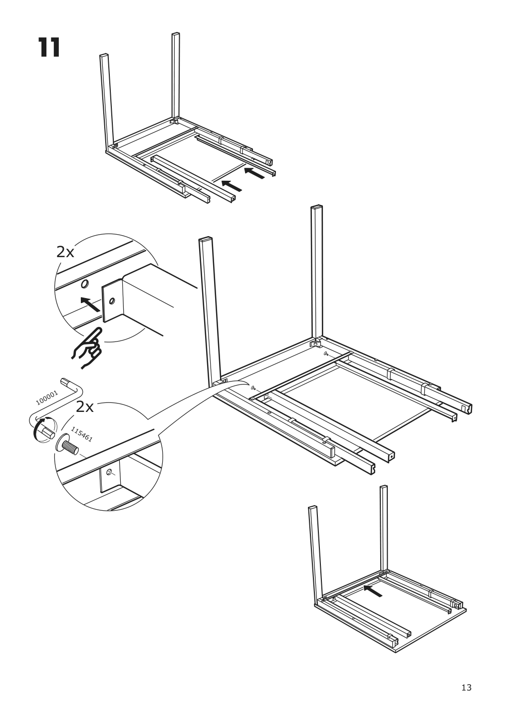 Assembly instructions for IKEA Vangsta extendable table white | Page 13 - IKEA VANGSTA / JANINGE table and 2 chairs 592.212.12