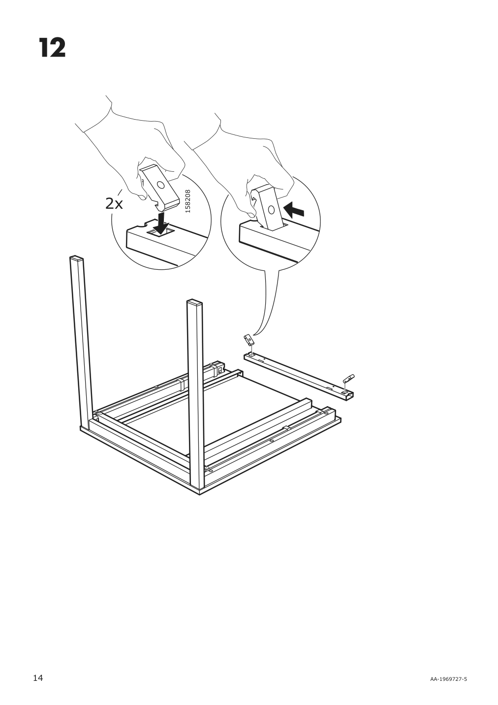 Assembly instructions for IKEA Vangsta extendable table white | Page 14 - IKEA VANGSTA / JANINGE table and 2 chairs 592.212.12