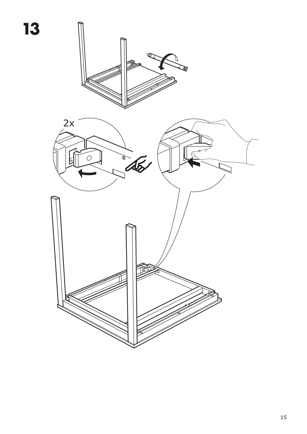 Assembly instructions for IKEA Vangsta extendable table white | Page 15 - IKEA VANGSTA extendable table 003.751.26