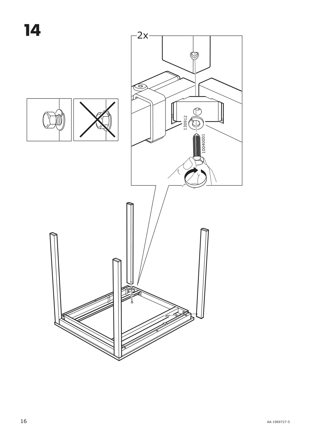 Assembly instructions for IKEA Vangsta extendable table white | Page 16 - IKEA VANGSTA extendable table 003.751.26