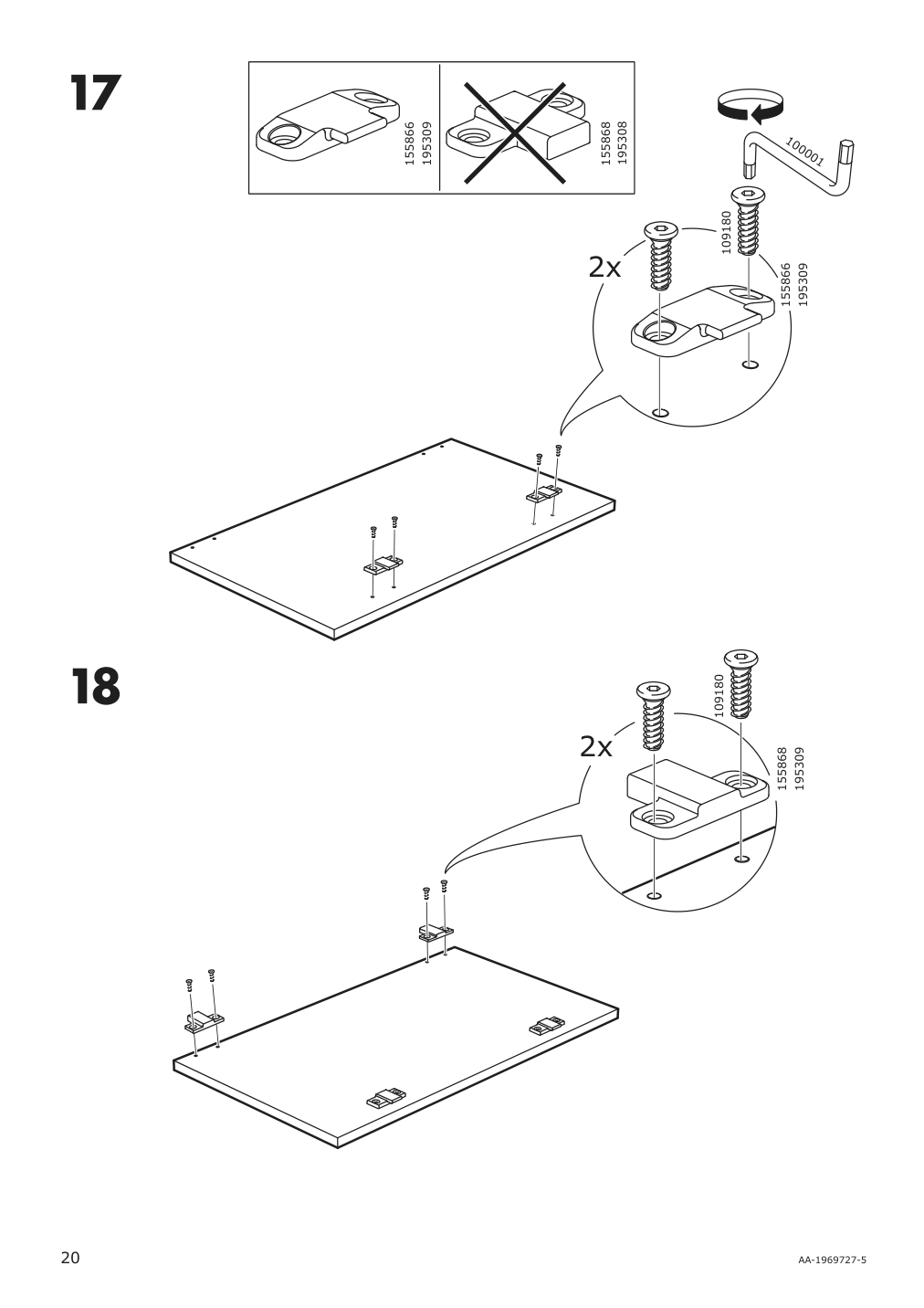 Assembly instructions for IKEA Vangsta extendable table white | Page 20 - IKEA VANGSTA extendable table 003.751.26