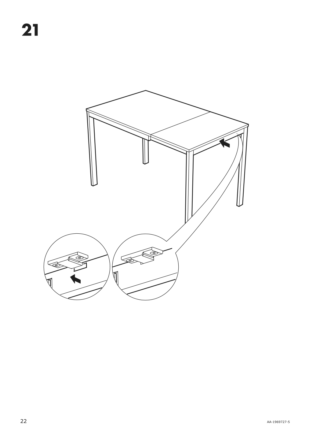 Assembly instructions for IKEA Vangsta extendable table white | Page 22 - IKEA VANGSTA extendable table 003.751.26