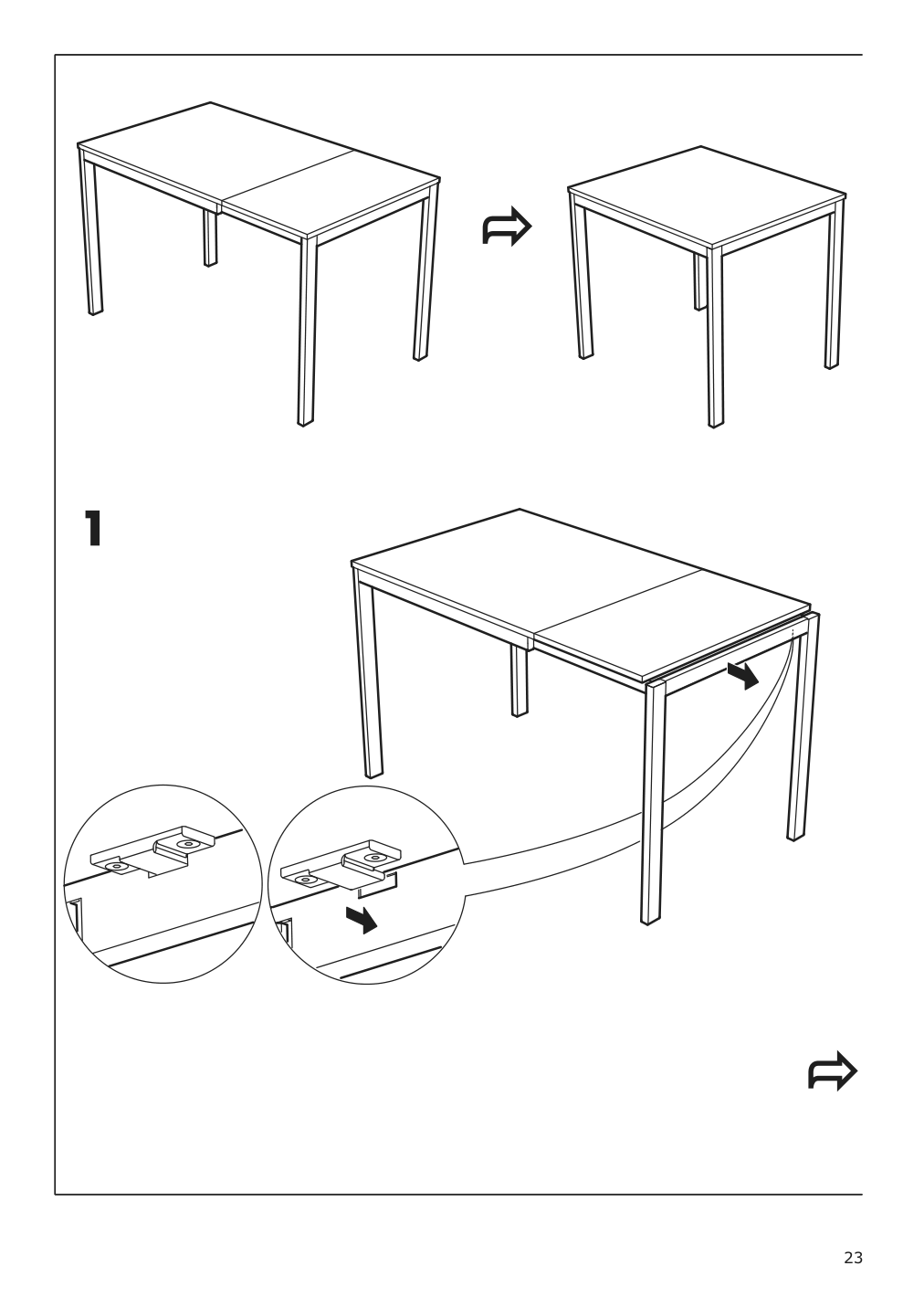 Assembly instructions for IKEA Vangsta extendable table white | Page 23 - IKEA VANGSTA / JANINGE table and 2 chairs 592.212.12