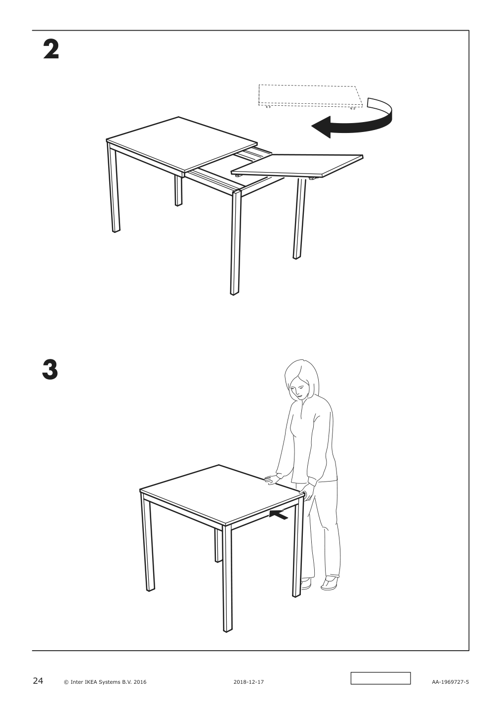 Assembly instructions for IKEA Vangsta extendable table white | Page 24 - IKEA VANGSTA extendable table 003.751.26