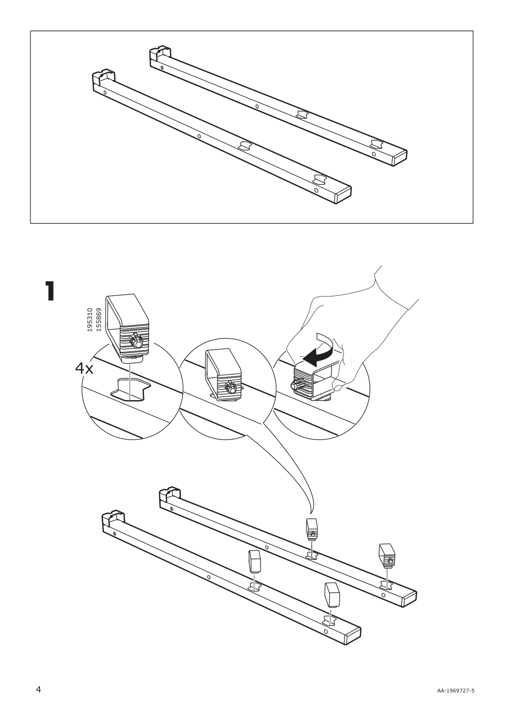 Assembly instructions for IKEA Vangsta extendable table white | Page 4 - IKEA VANGSTA / JANINGE table and 2 chairs 592.212.12