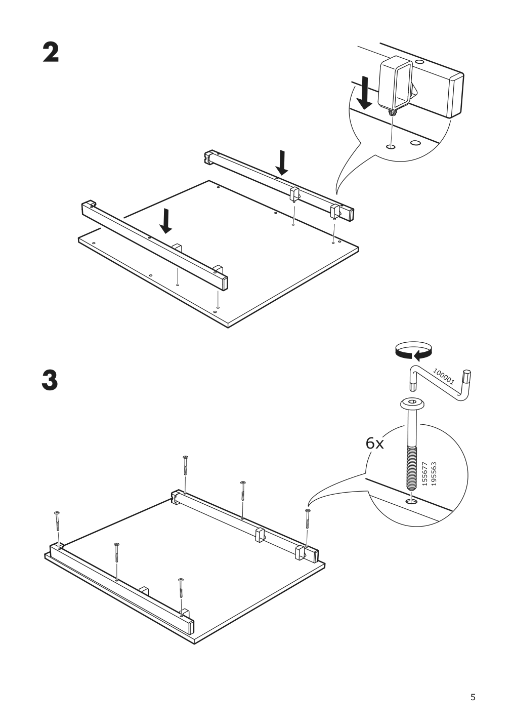 Assembly instructions for IKEA Vangsta extendable table white | Page 5 - IKEA VANGSTA extendable table 003.751.26