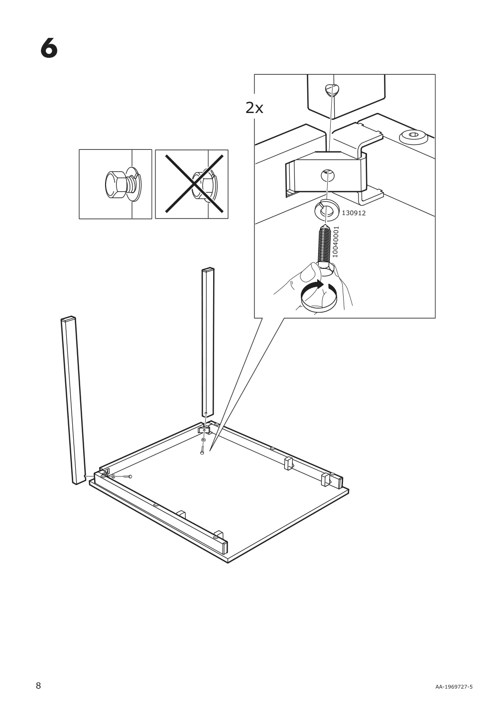 Assembly instructions for IKEA Vangsta extendable table white | Page 8 - IKEA VANGSTA extendable table 003.751.26