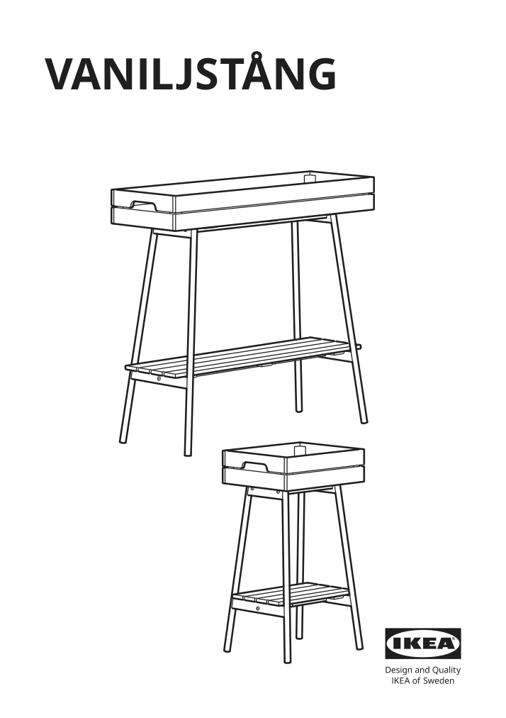 Assembly instructions for IKEA Vaniljstang plant stand pine black | Page 1 - IKEA VANILJSTÅNG plant stand 004.263.43