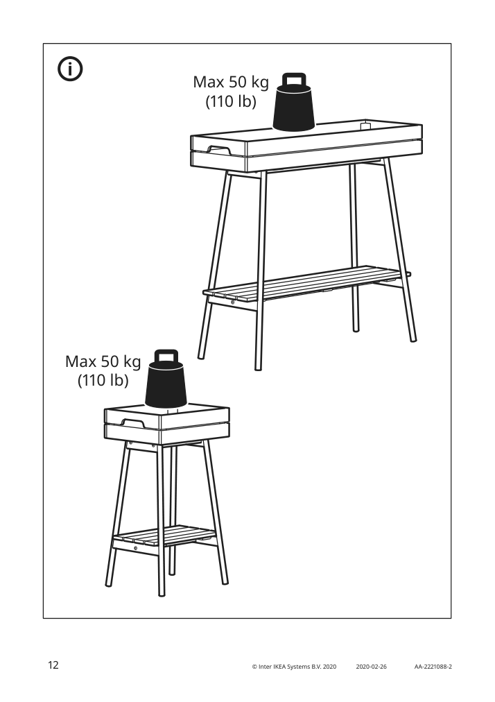 Assembly instructions for IKEA Vaniljstang plant stand pine black | Page 12 - IKEA VANILJSTÅNG plant stand 004.263.43