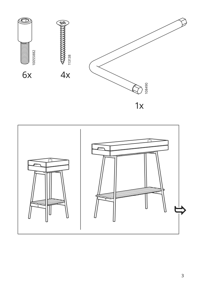 Assembly instructions for IKEA Vaniljstang plant stand pine black | Page 3 - IKEA VANILJSTÅNG plant stand 004.263.43