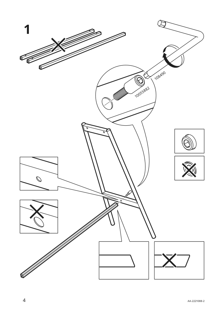 Assembly instructions for IKEA Vaniljstang plant stand pine black | Page 4 - IKEA VANILJSTÅNG plant stand 004.263.43