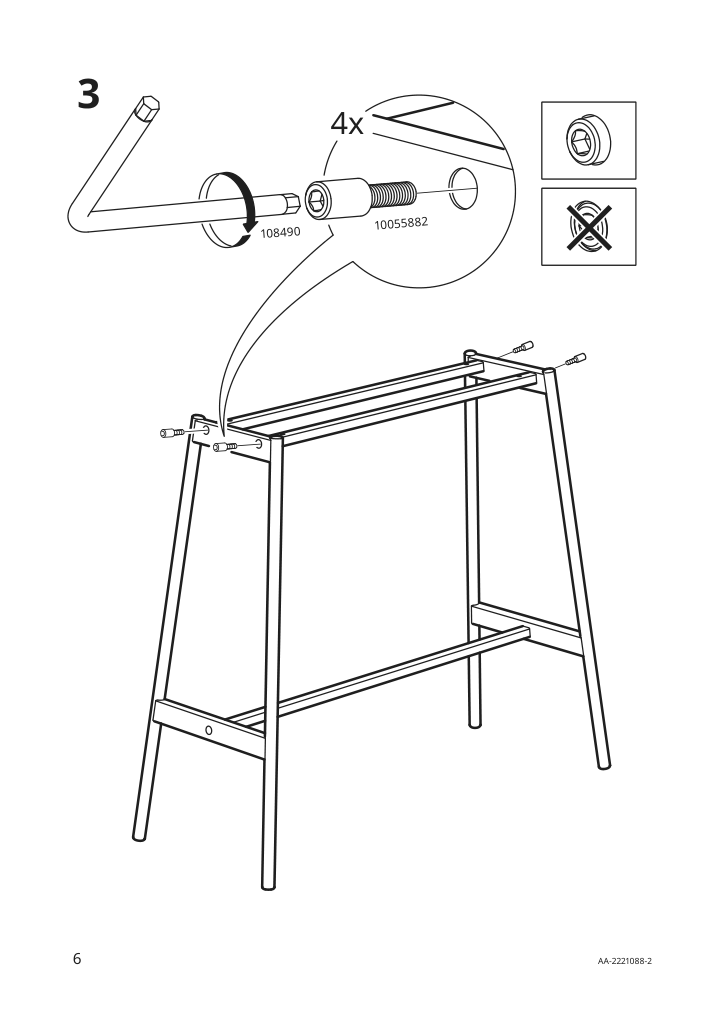Assembly instructions for IKEA Vaniljstang plant stand pine black | Page 6 - IKEA VANILJSTÅNG plant stand 004.263.43