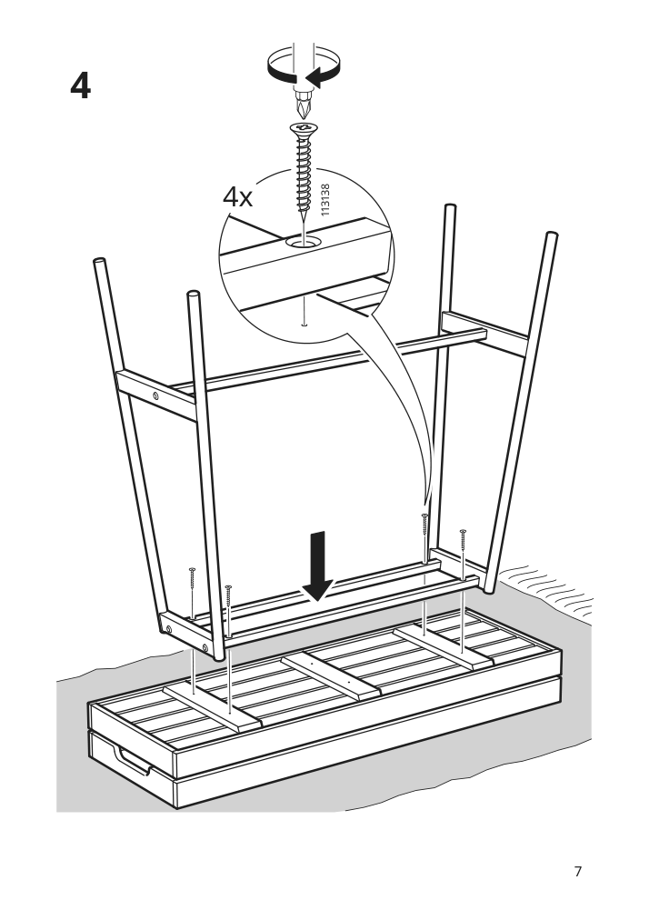 Assembly instructions for IKEA Vaniljstang plant stand pine black | Page 7 - IKEA VANILJSTÅNG plant stand 004.263.43