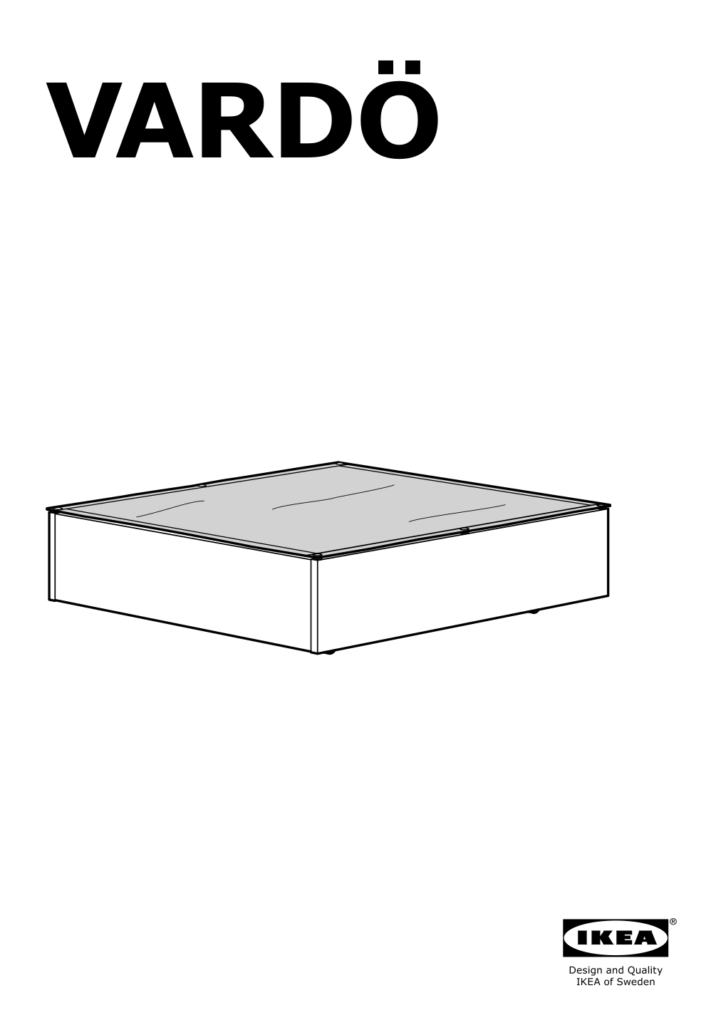 Assembly instructions for IKEA Vardoe underbed storage box black | Page 1 - IKEA VARDÖ underbed storage box 202.382.23