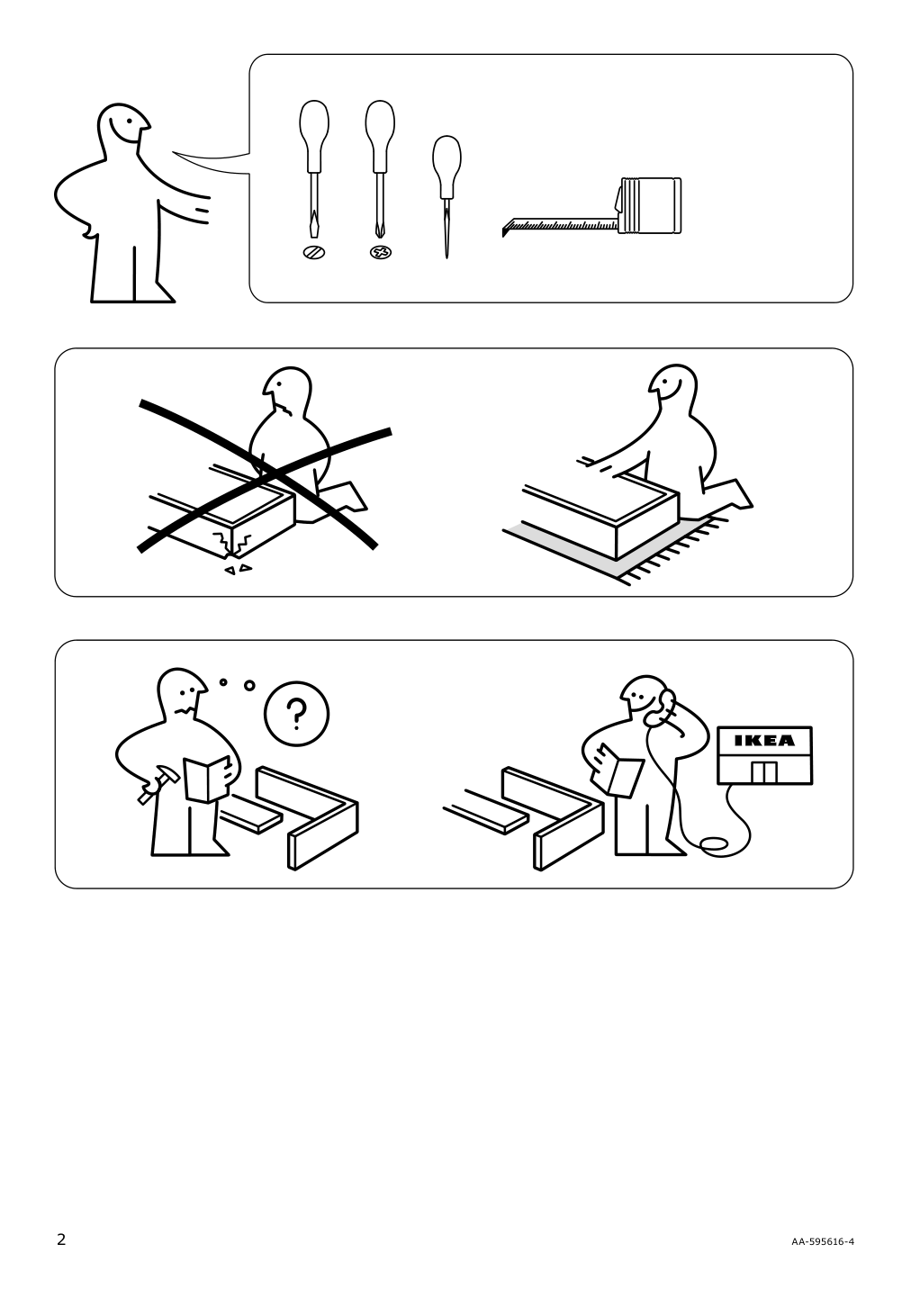 Assembly instructions for IKEA Vardoe underbed storage box black | Page 2 - IKEA VARDÖ underbed storage box 202.382.23