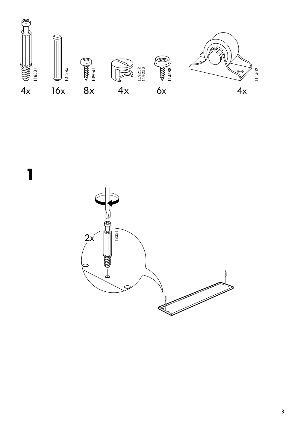 Assembly instructions for IKEA Vardoe underbed storage box black | Page 3 - IKEA VARDÖ underbed storage box 202.382.23