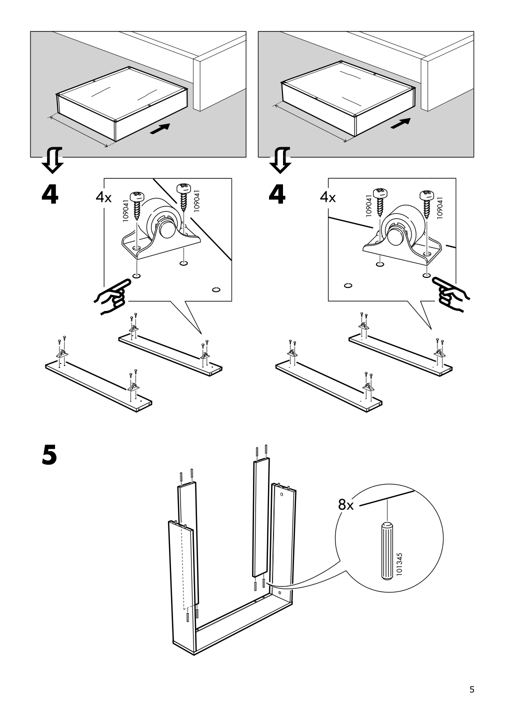 Assembly instructions for IKEA Vardoe underbed storage box black | Page 5 - IKEA VARDÖ underbed storage box 202.382.23